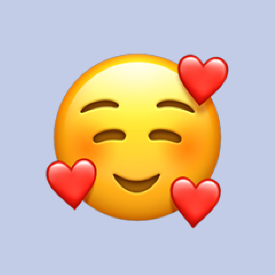 Smiling Face With Smiling Eyes and Three Hearts emoji