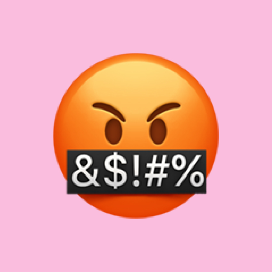 Serious Face with Symbols Covering Mouth Emoji