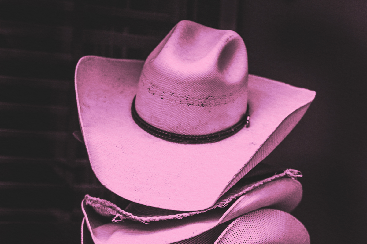 Stacked up cowboy hats