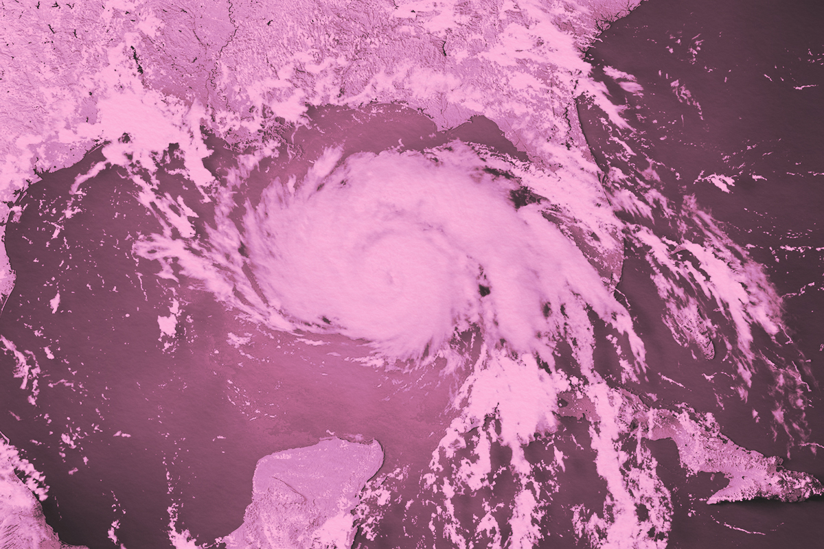 Hurricane Ida on a Topographic Map