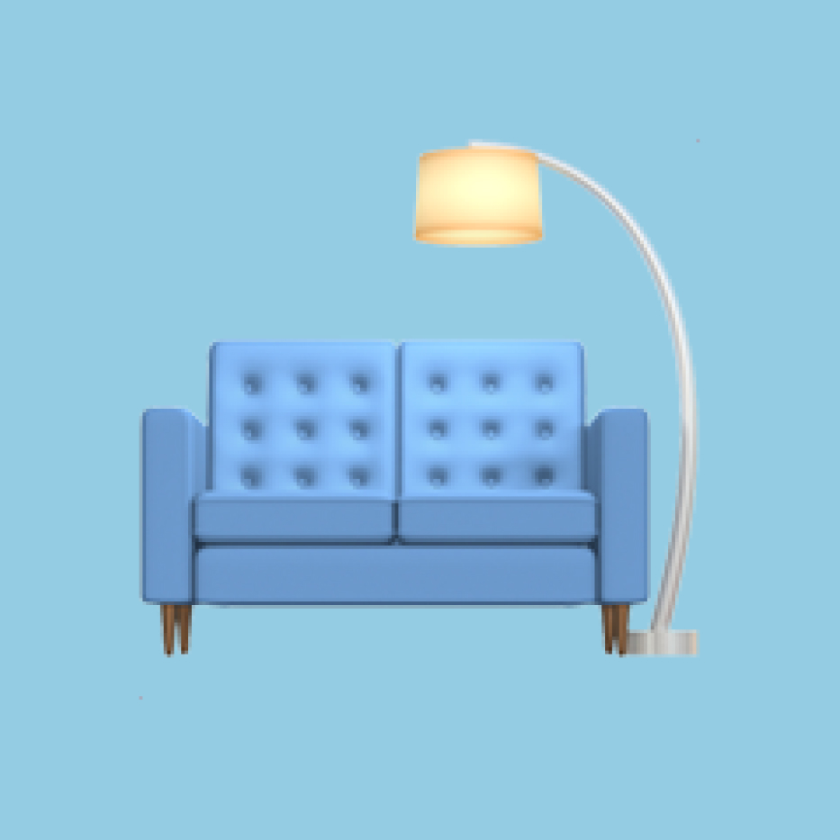 Couch and lamp emoji