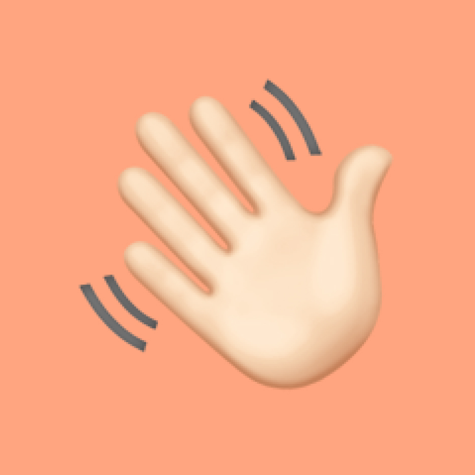 Waving hand sign emoji