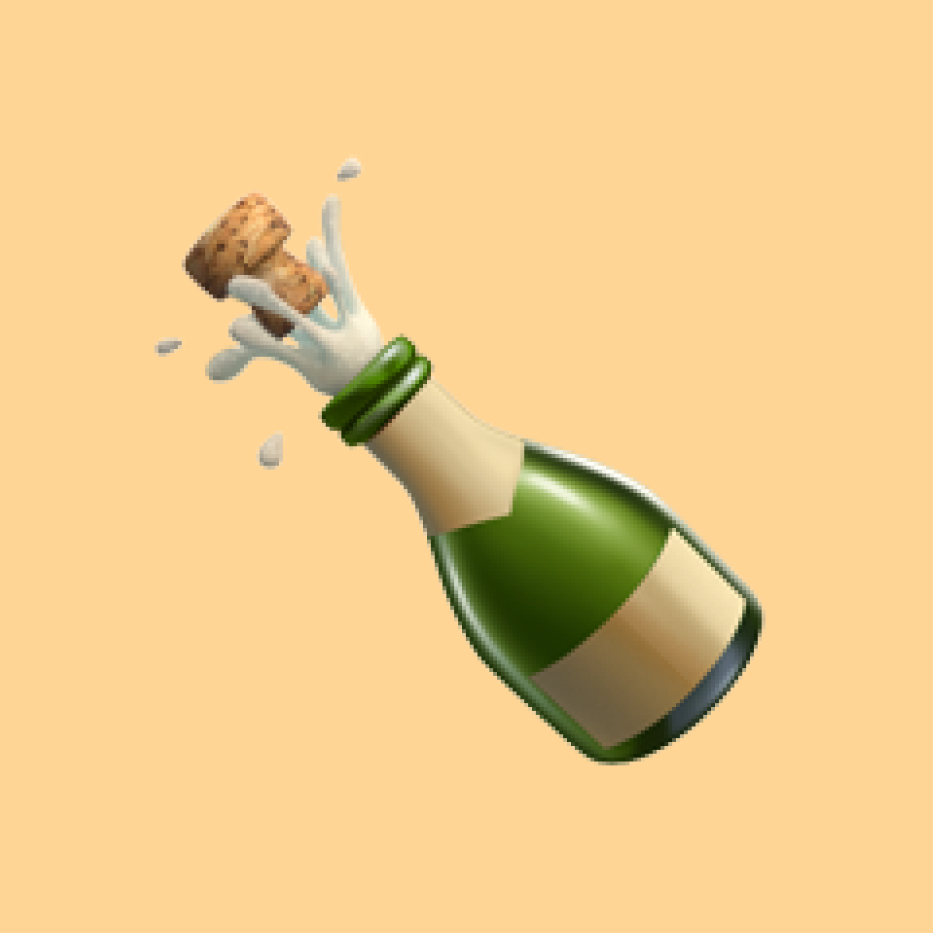 Bottle with Popping Cork emoji 