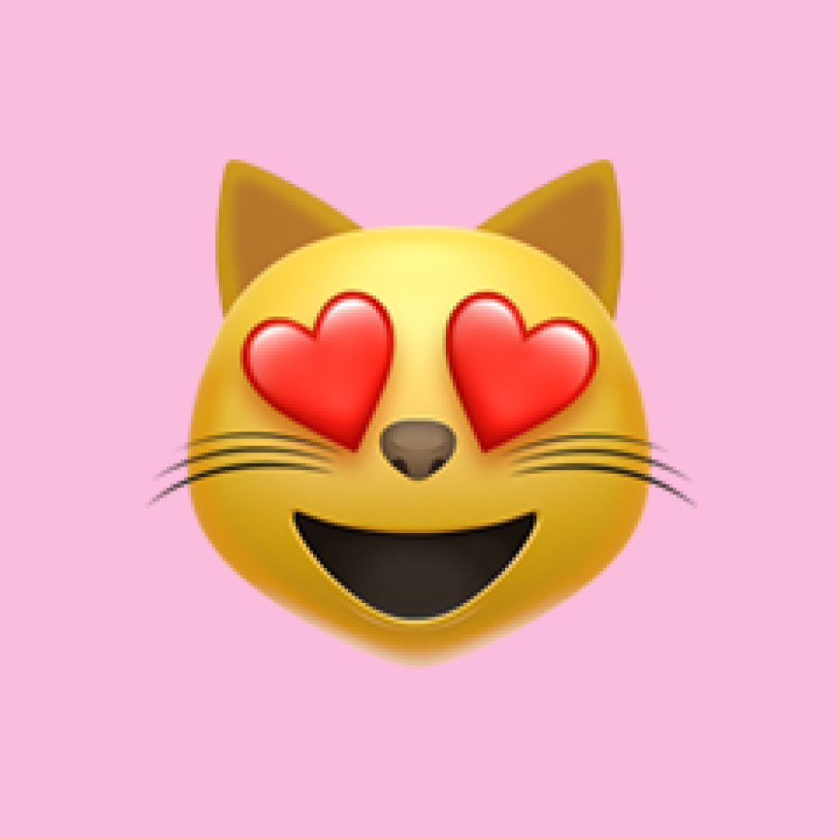 Smiling Cat Face with Heart-Shaped Eyes emoji