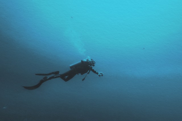 SCUBA diver underwater