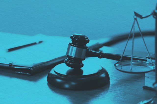 Close-up of a Judge's gavel on desk