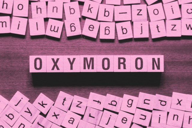 Oxymoron word concept on cubes