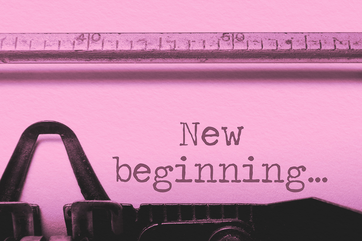 New beginning text on typing machine