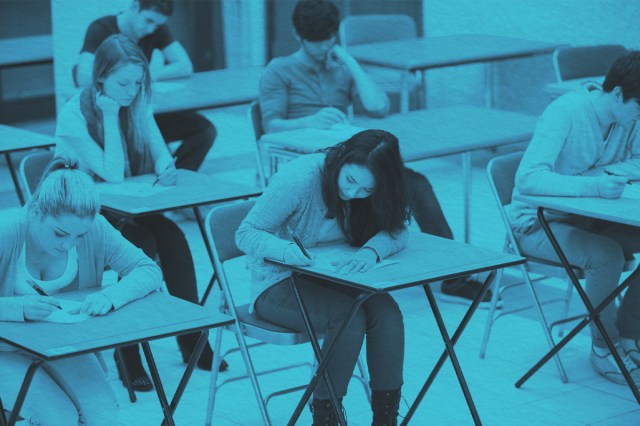 Students taking SAT exam