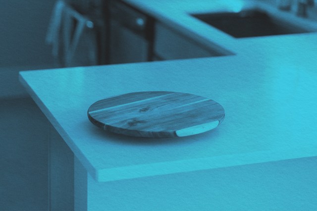 lazy susan sits on kitchen counter