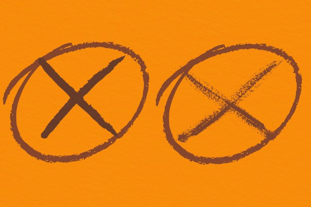 Two Hand-Drawn X Marks in Circles