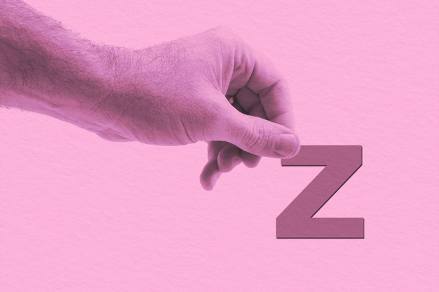 Close-up of the alphabet letter Z