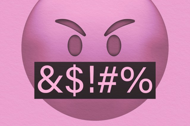 Emoticon with swear words censored by grawlix symbols