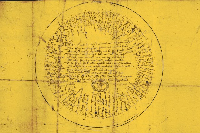 Round Robin letter addressed to a ship’s captain in King Charles I’s service