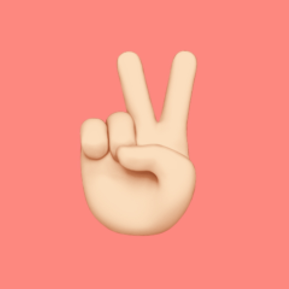 Victory hand emoji