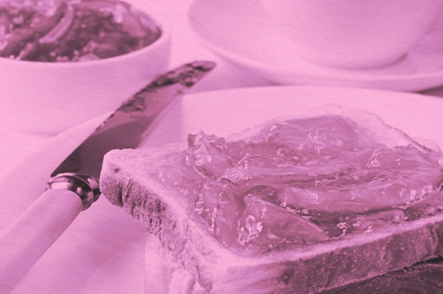 Toast spread with marmalade