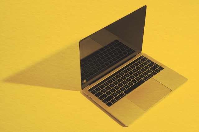 Computer on isolated background