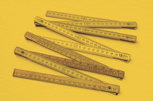 Vintage wooden folding ruler